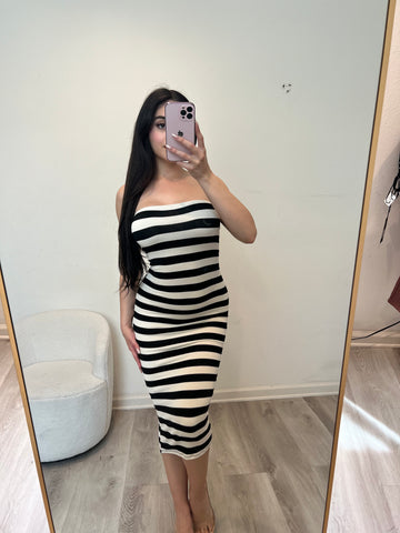 Dulce striped dress (black&white) 14594