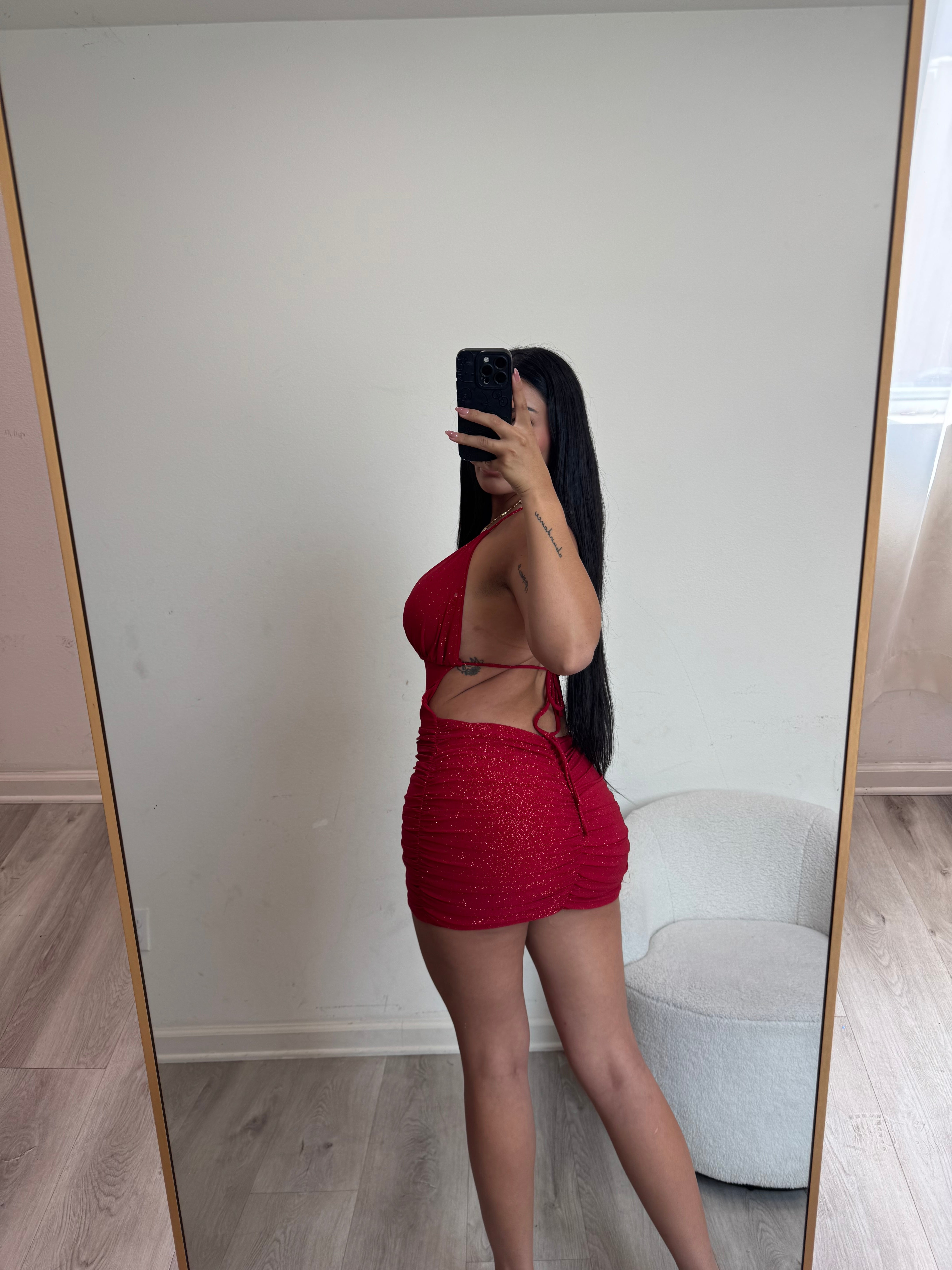 Hailey glitter dress (red) 1014