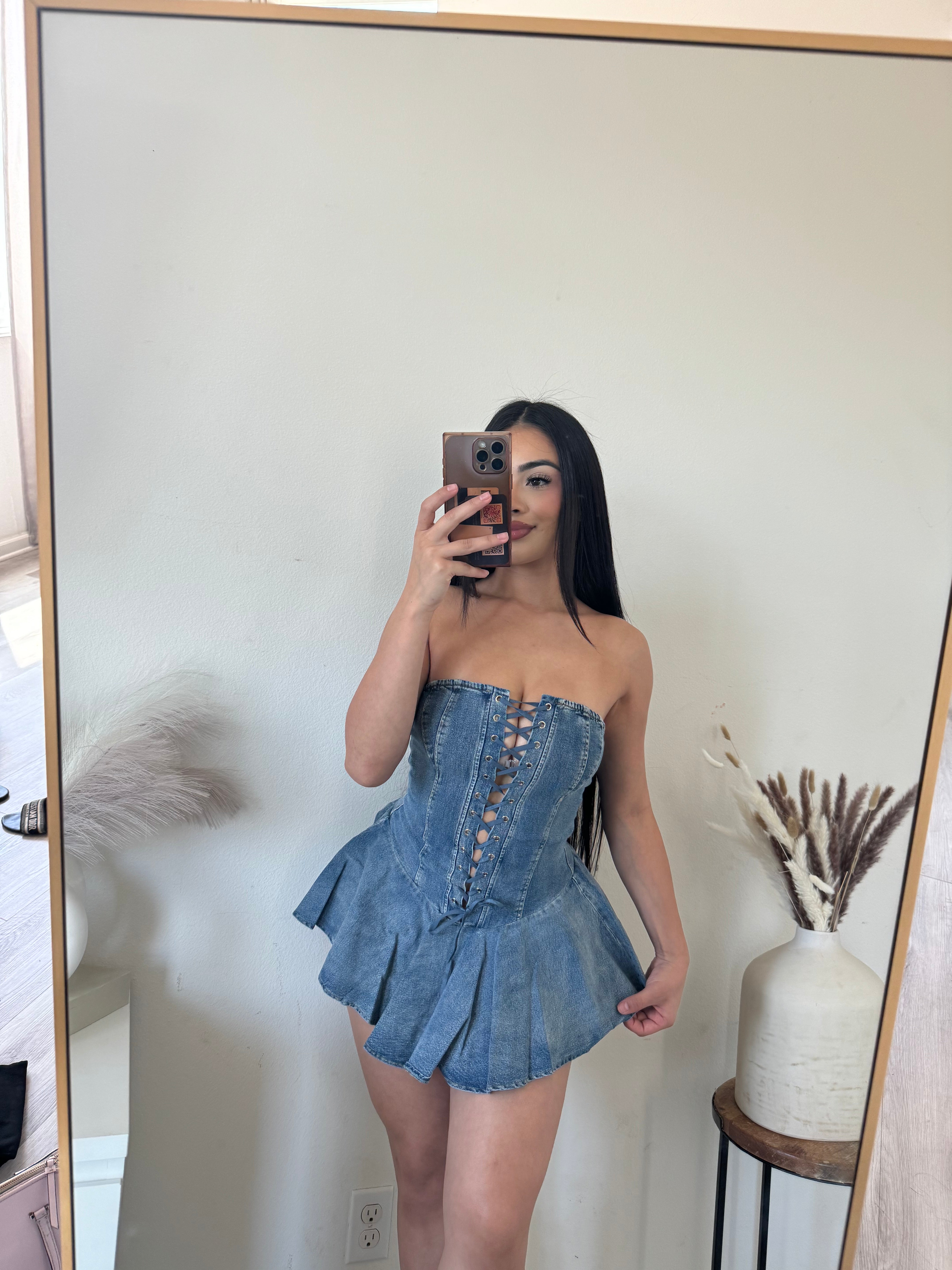 Bianca denim dress ( medium blue) 10830