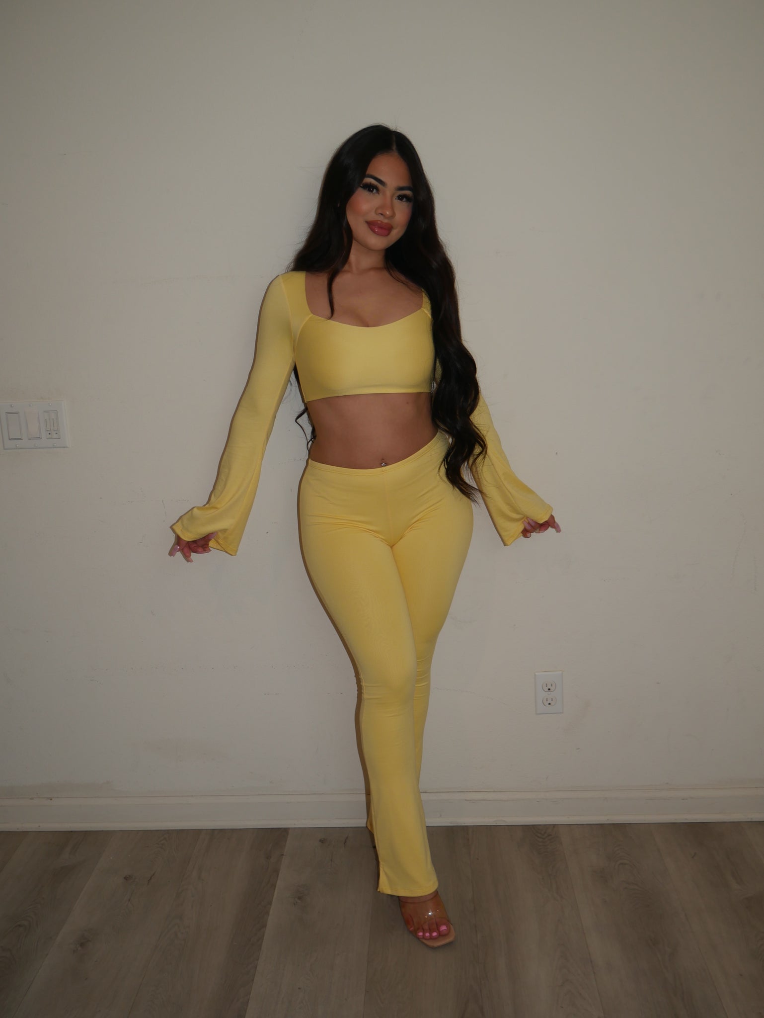 Angie two piece set (yellow) T114
