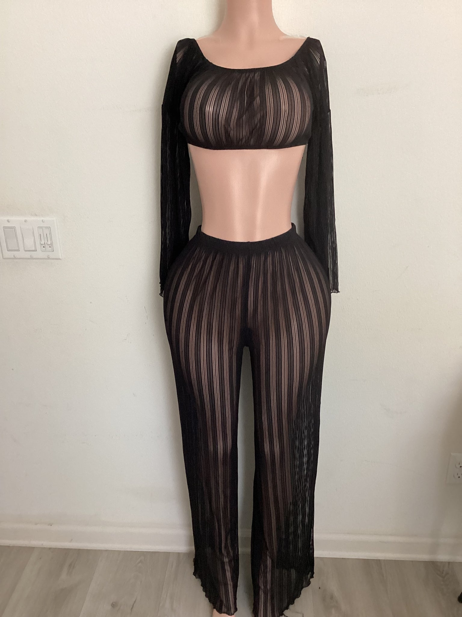 Bikini cover set ( black) 4273