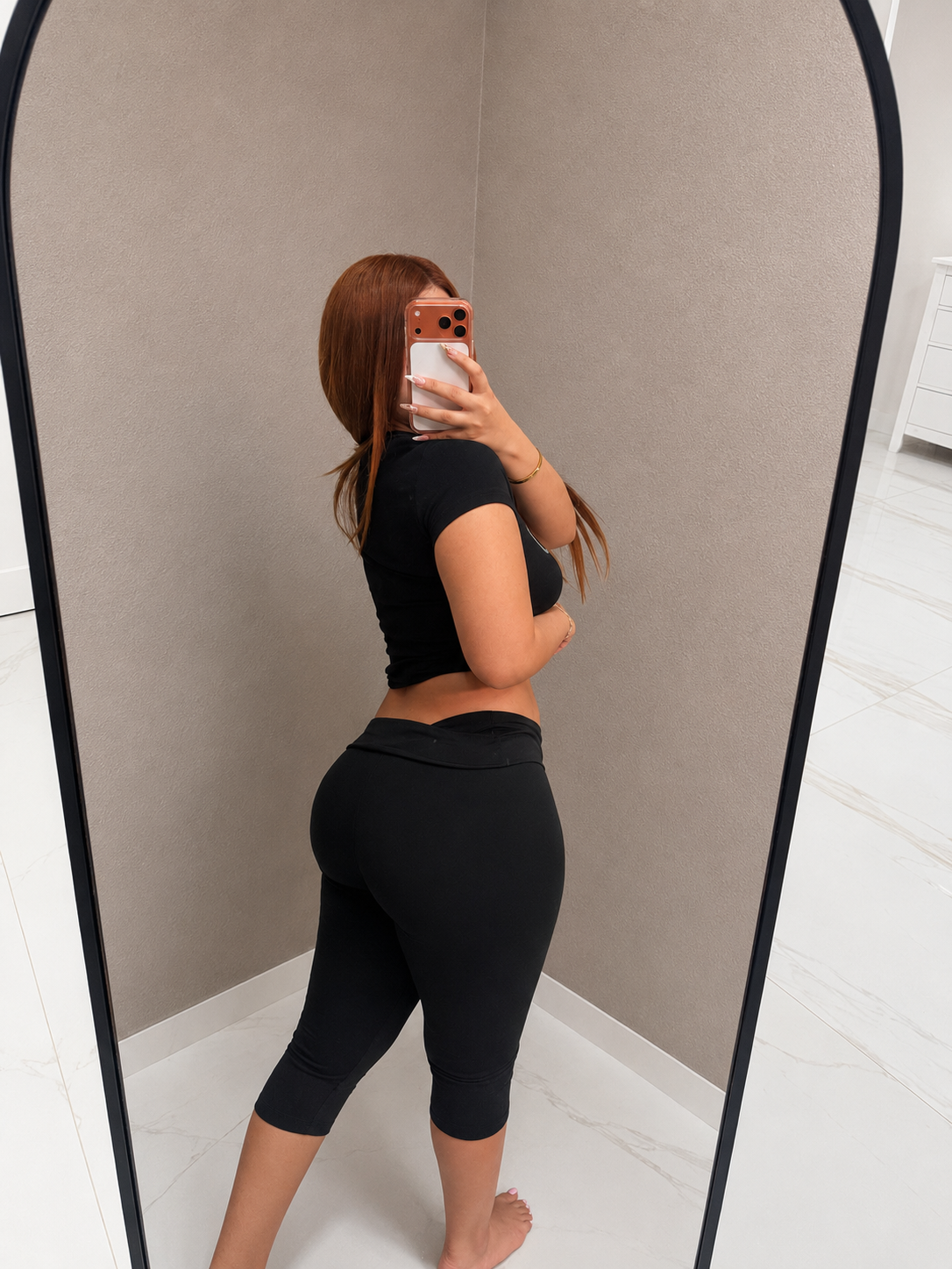 Capri fold over pants 9180