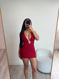 Hailey glitter dress (red) 1014