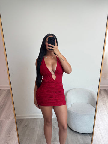 Hailey glitter dress (red) 1014