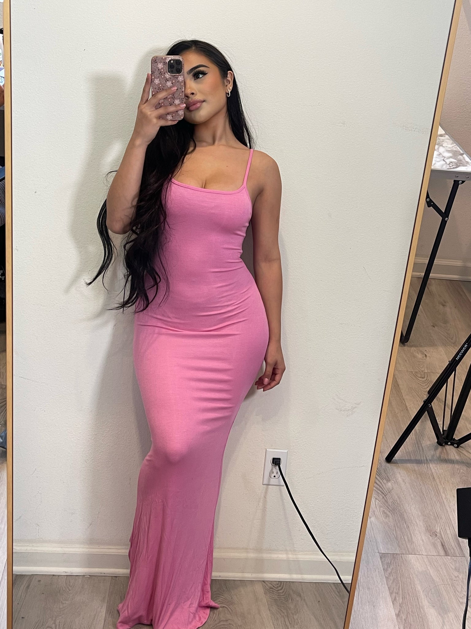 Mimi Spaghetti dress pink) 14986