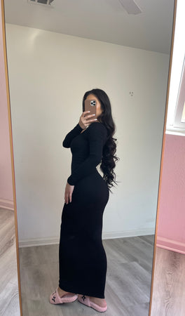 Uva ribbed dress (black) 14987