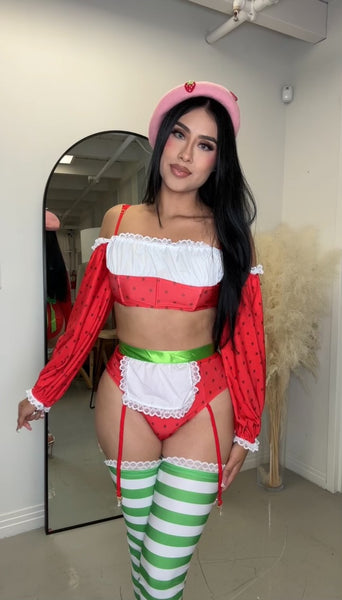 Strawberry shortie cartoon character costume 554844