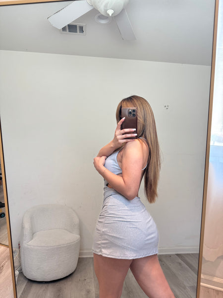 Glitter dress with shorts under