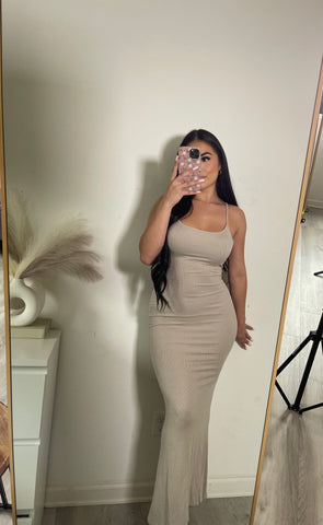 Mimi Spaghetti dress (taupe) 14986