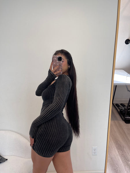Lucy ribbed romper (grey) 2685