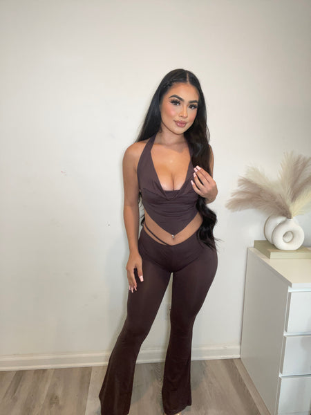 Amandi two piece set (brown)