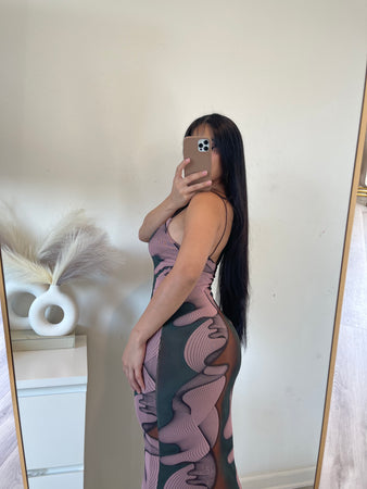 Denisse dress (pink/olive)
