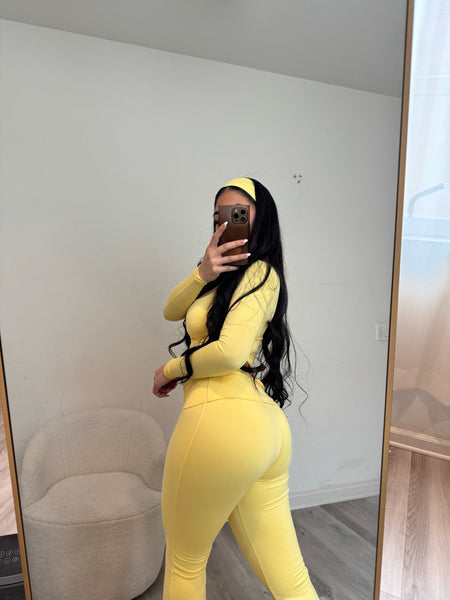 Selena two piece set with headband (yellow) p101*