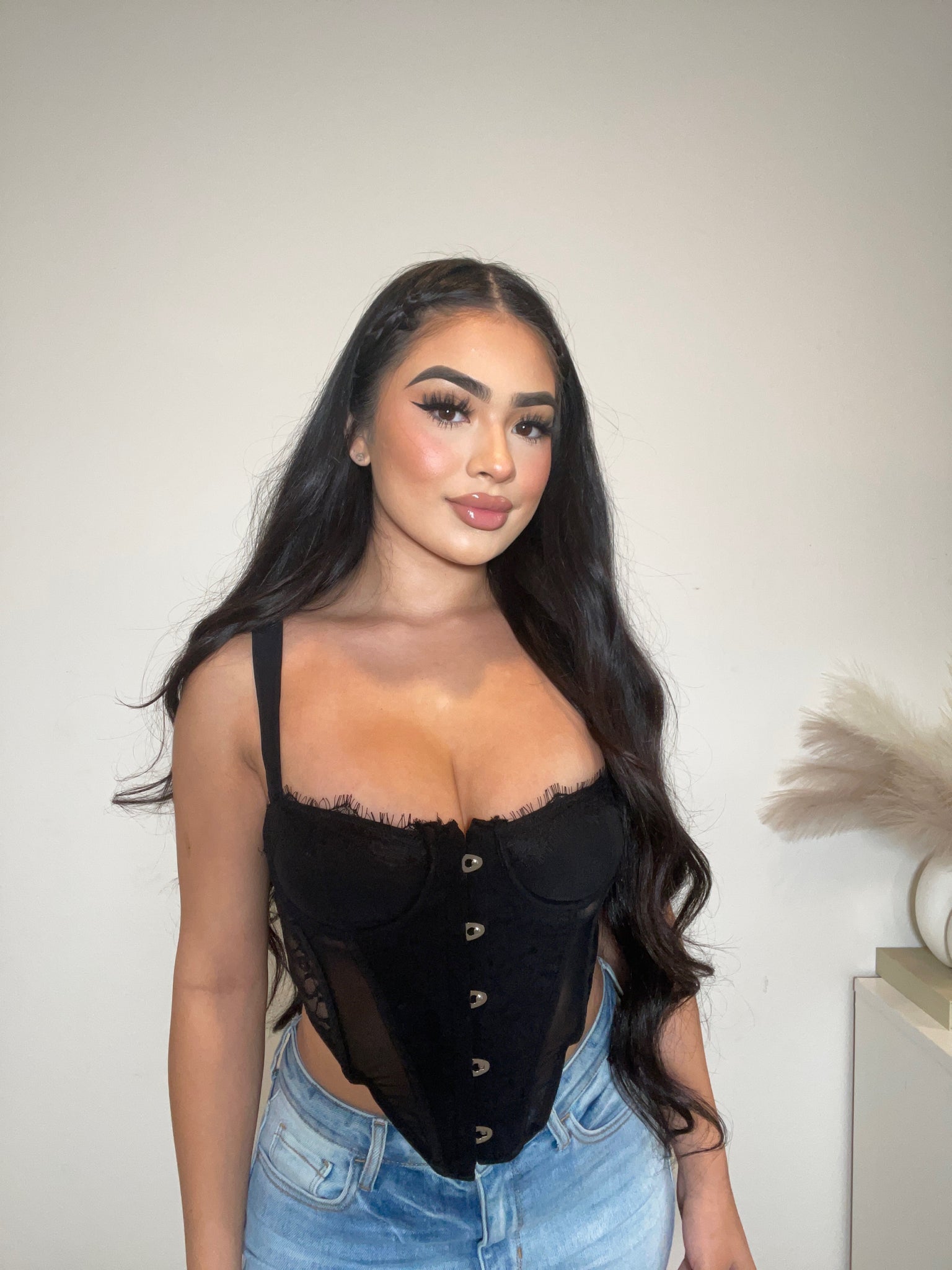 Beatriz Mesh lace corset (black)