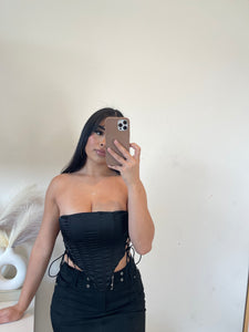 Illusion corset top (black)