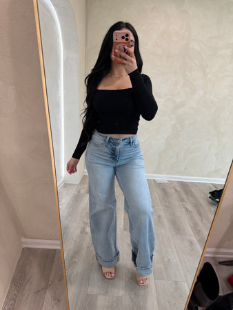 Camila long sleeve top ( black)55719