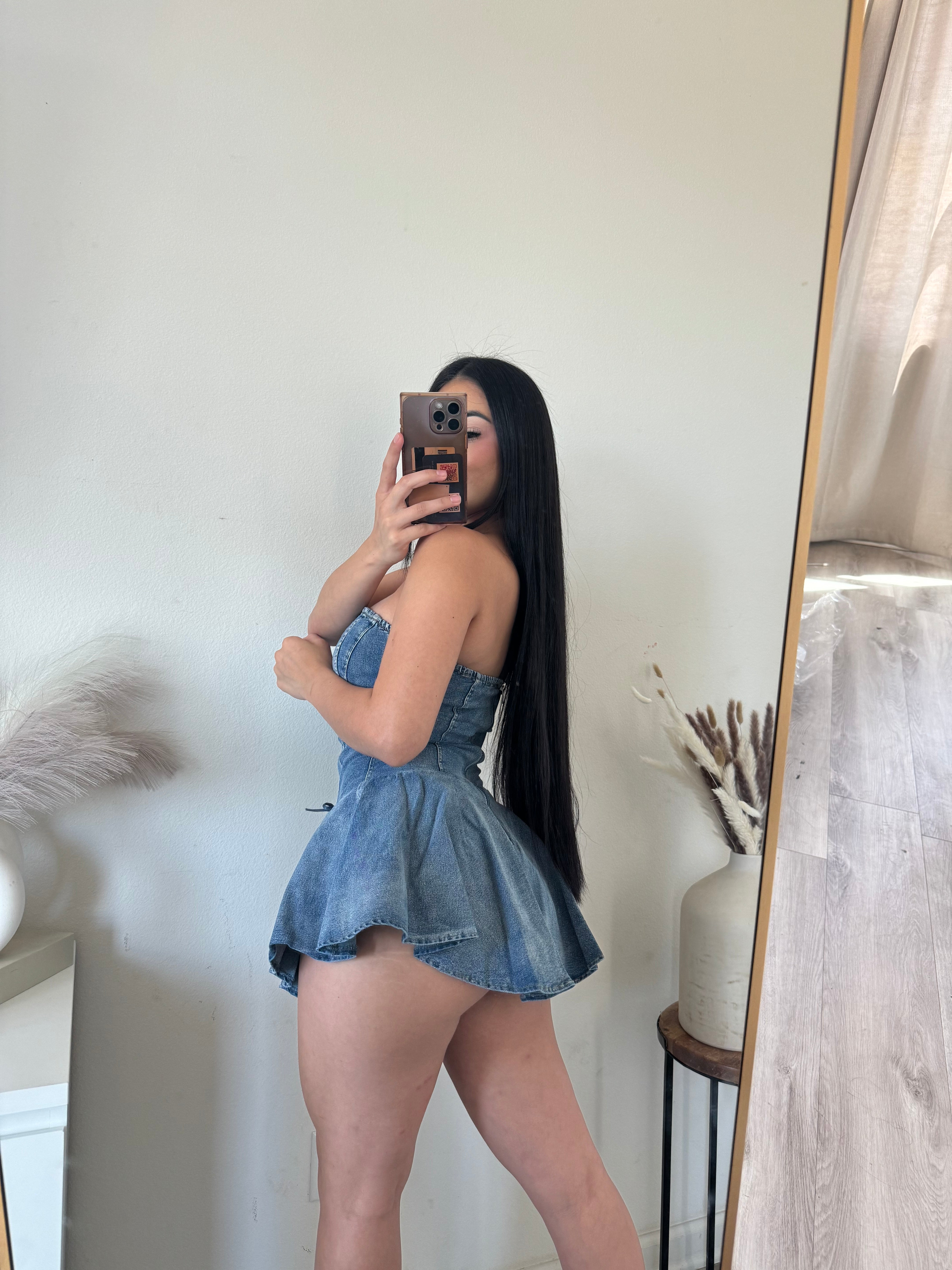 Bianca denim dress ( medium blue) 10830