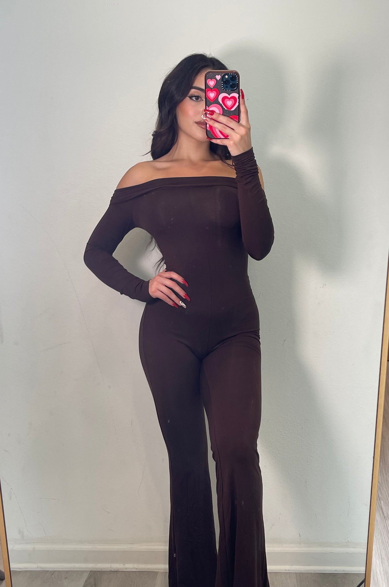 Ali flare jumpsuit (brown)2242