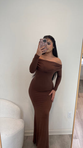 Lina maxi dress (brown ) 645