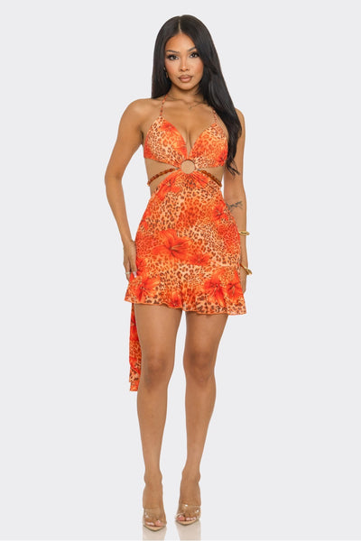 Amora cheetah dress 5613