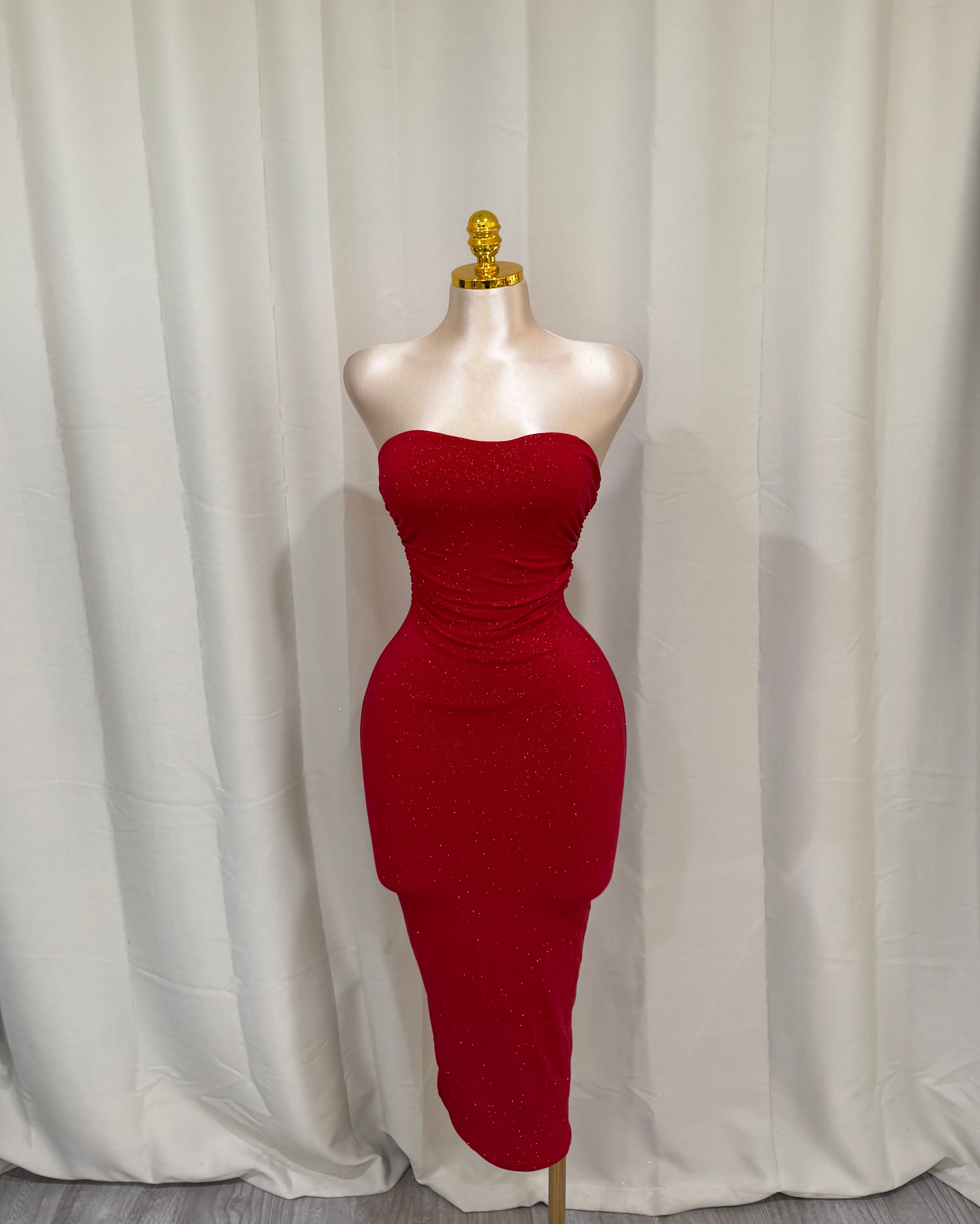 Mary glitter dress 388 (red )