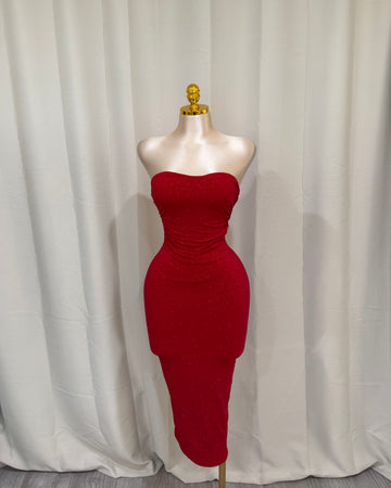 Mary glitter dress 388 (red )