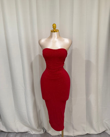 Mary glitter dress 388 (red )