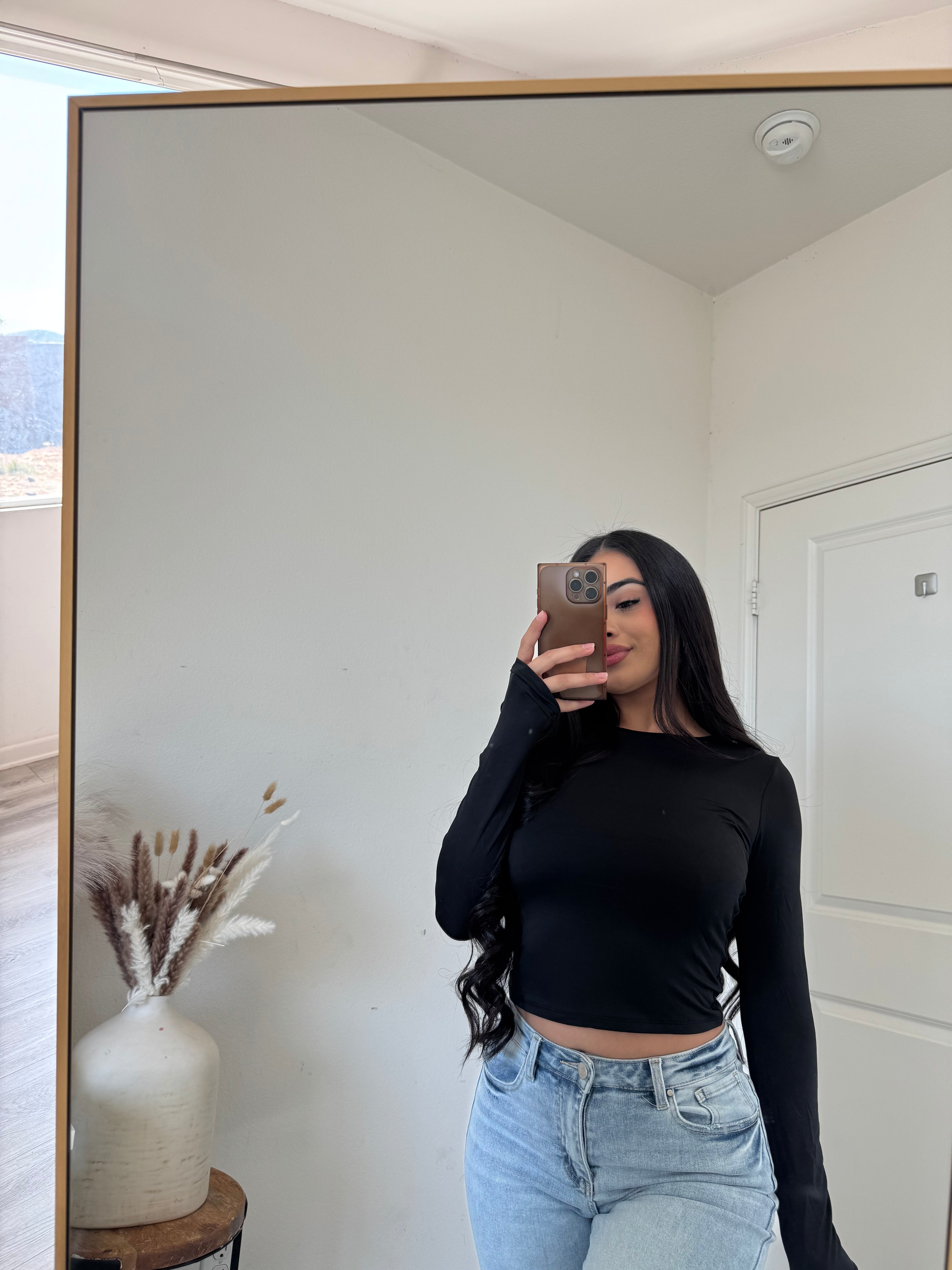 Long sleeve double layer top ( black) 44718