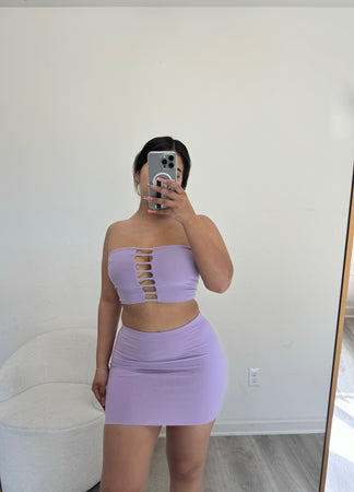Strapless skirt set (lavender ) 6504