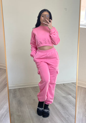 Melo sweatpants two piece set (pink) 18646127