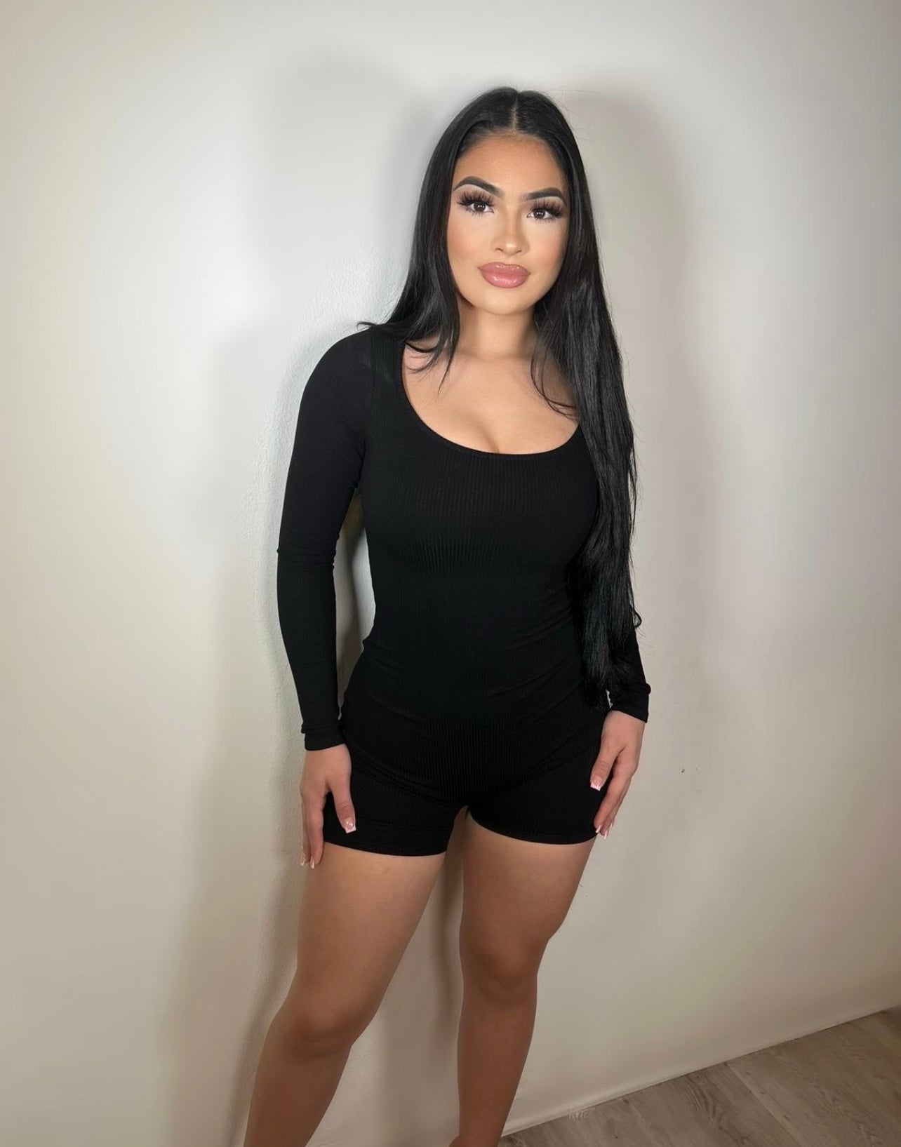 Chelsy rib romper (black) 2357