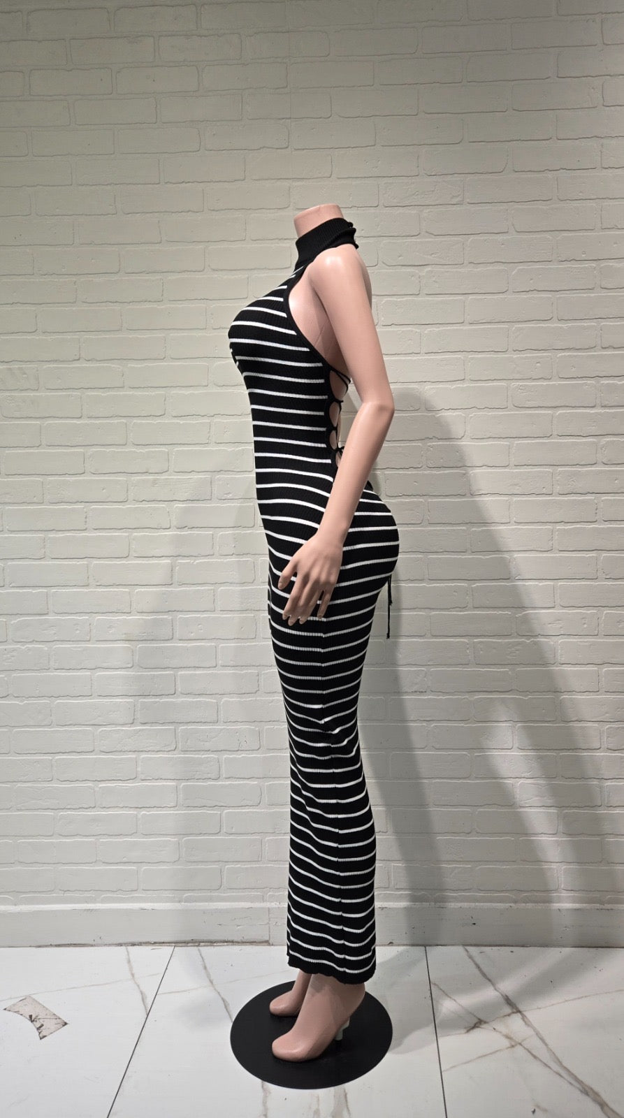 Marrissa stripe knitted dress