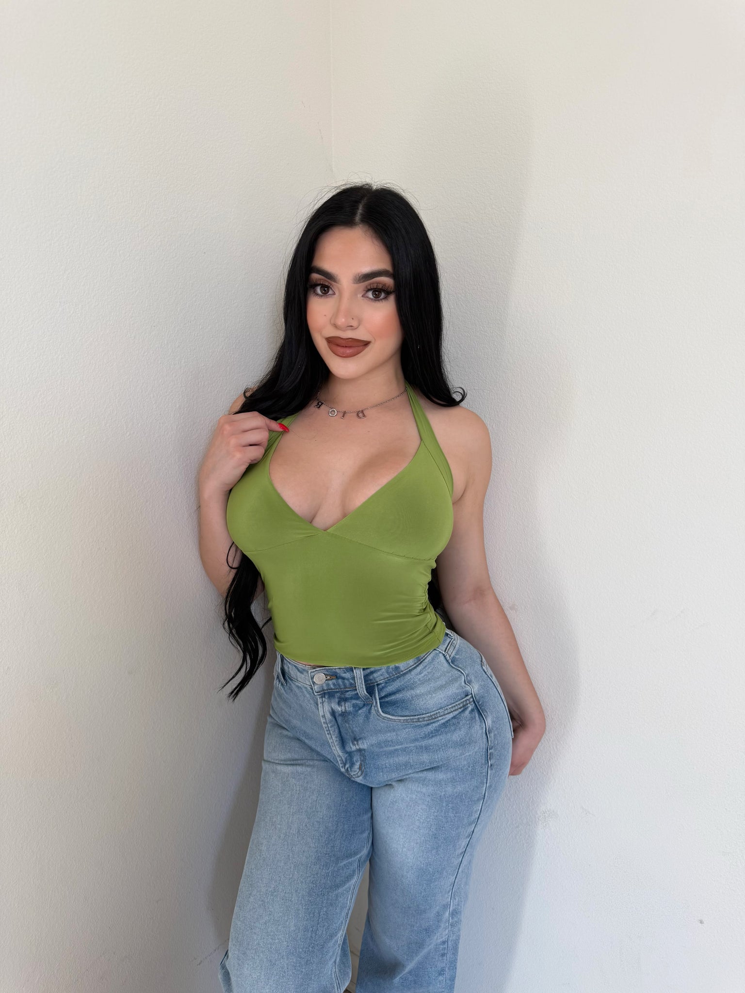 Sofia halter top (green)17713