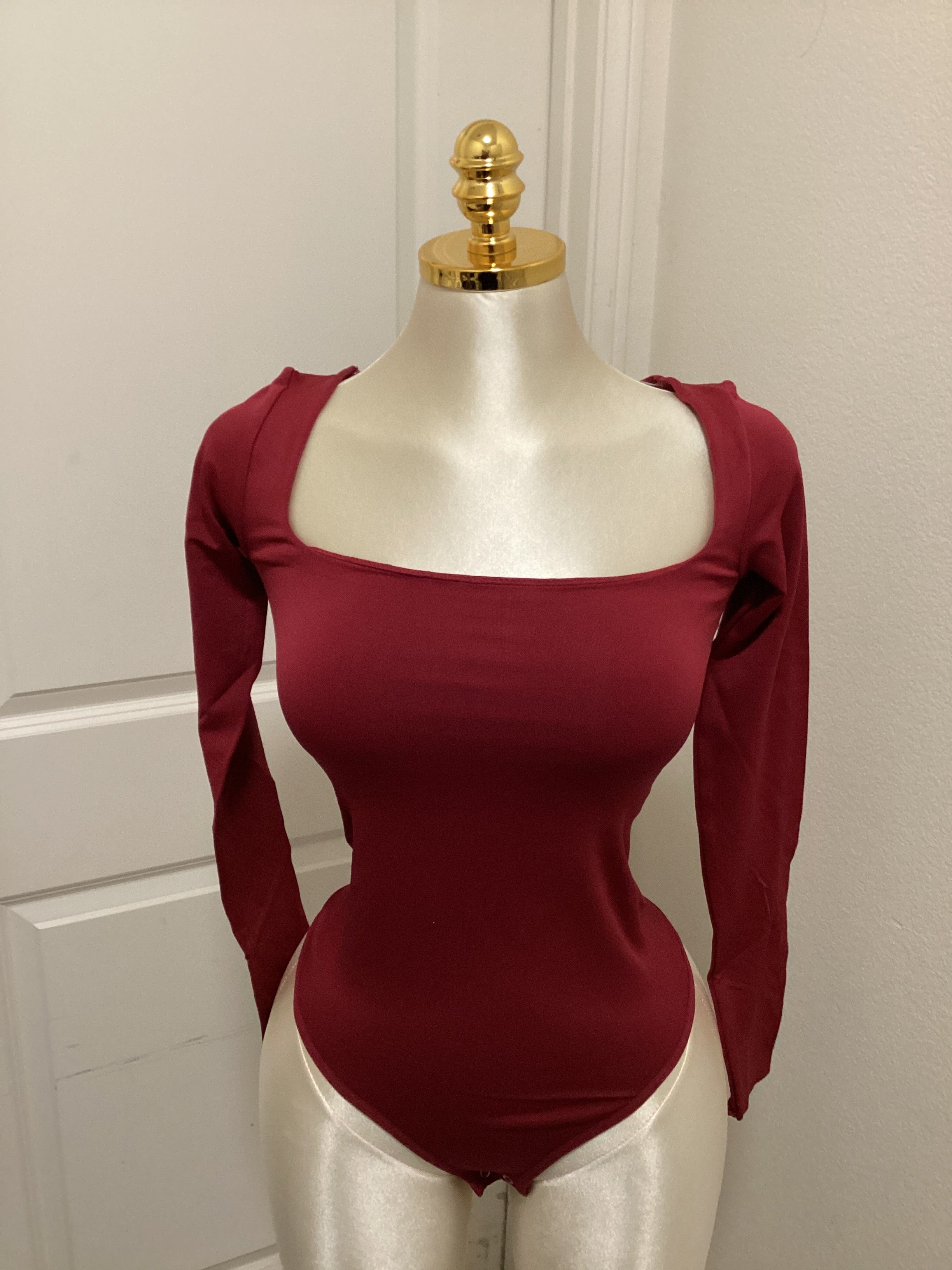 Long sleeve bodysuit (burgundy) 53718