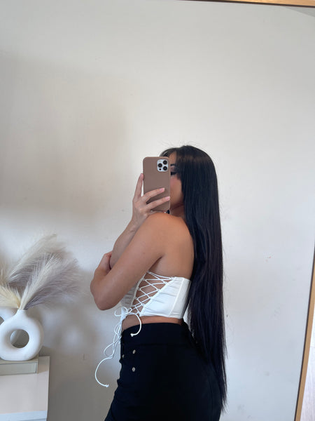 Illusion corset top (white)