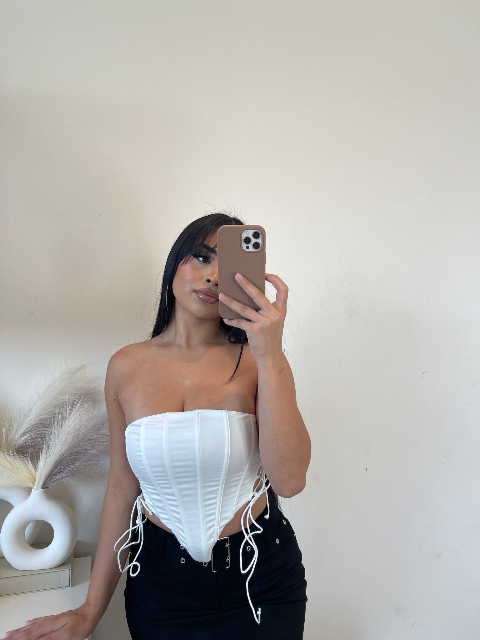 Illusion corset top (white)