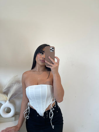 Illusion corset top (white)