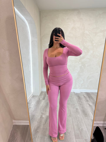 Long sleeve flair two piece set