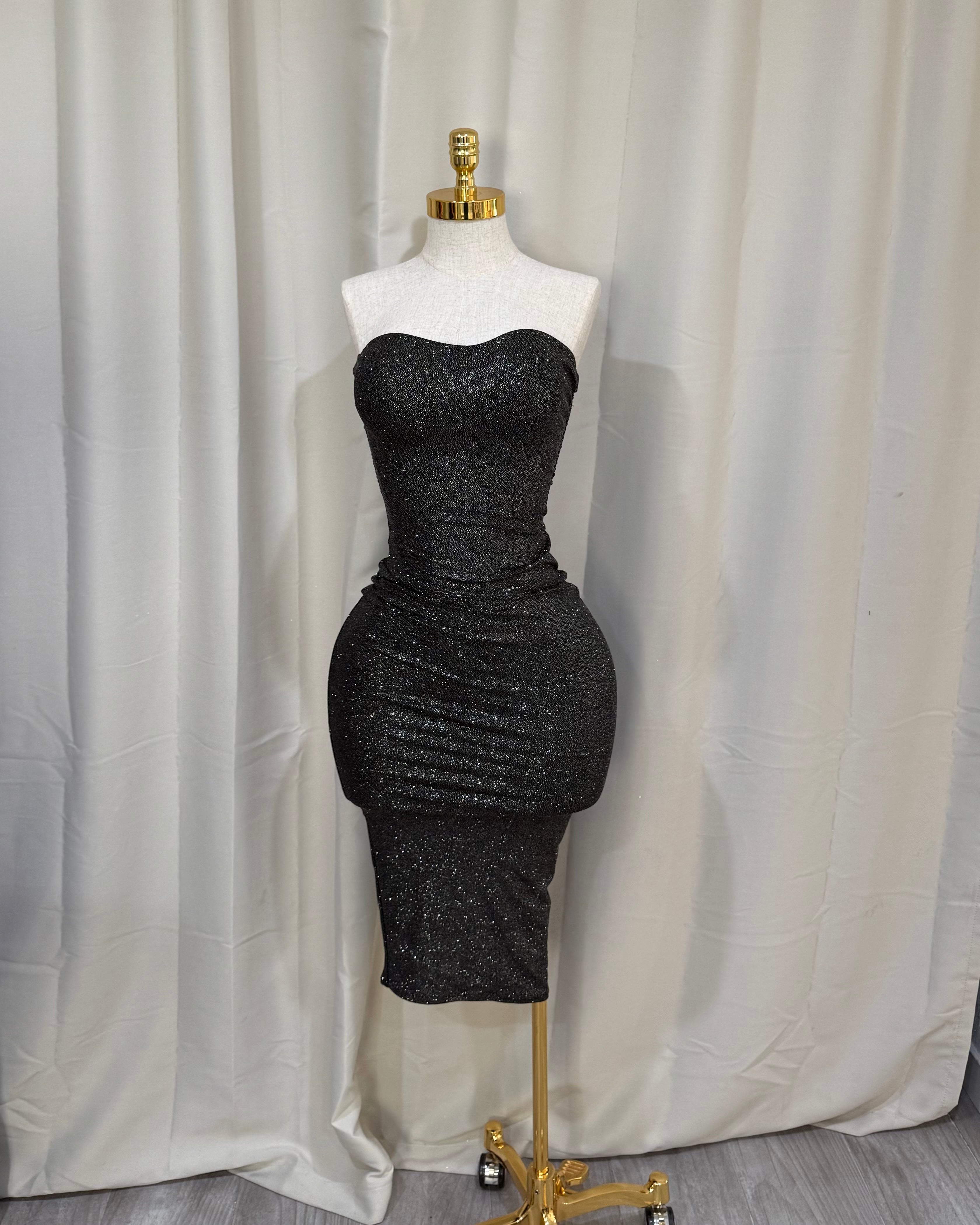 Mary glitter dress 388 (black and silver)