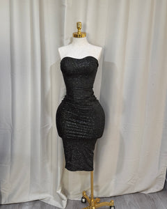 Mary glitter dress 388 (black and silver)