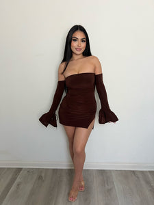 Yami strapless dress (brown)