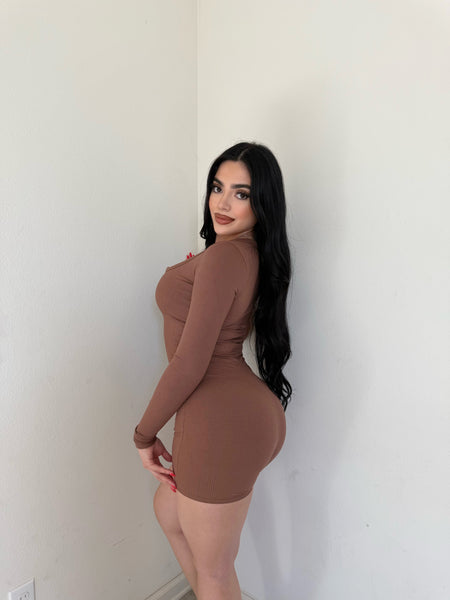 Letzy snatch romper (mocha)2266