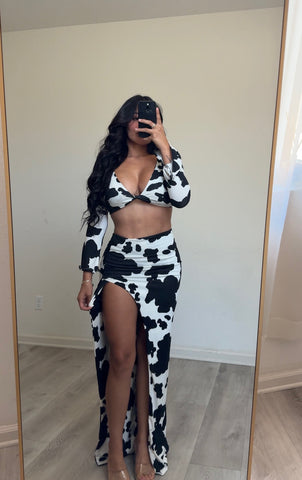 Janet Cow two piece set ( print)3322