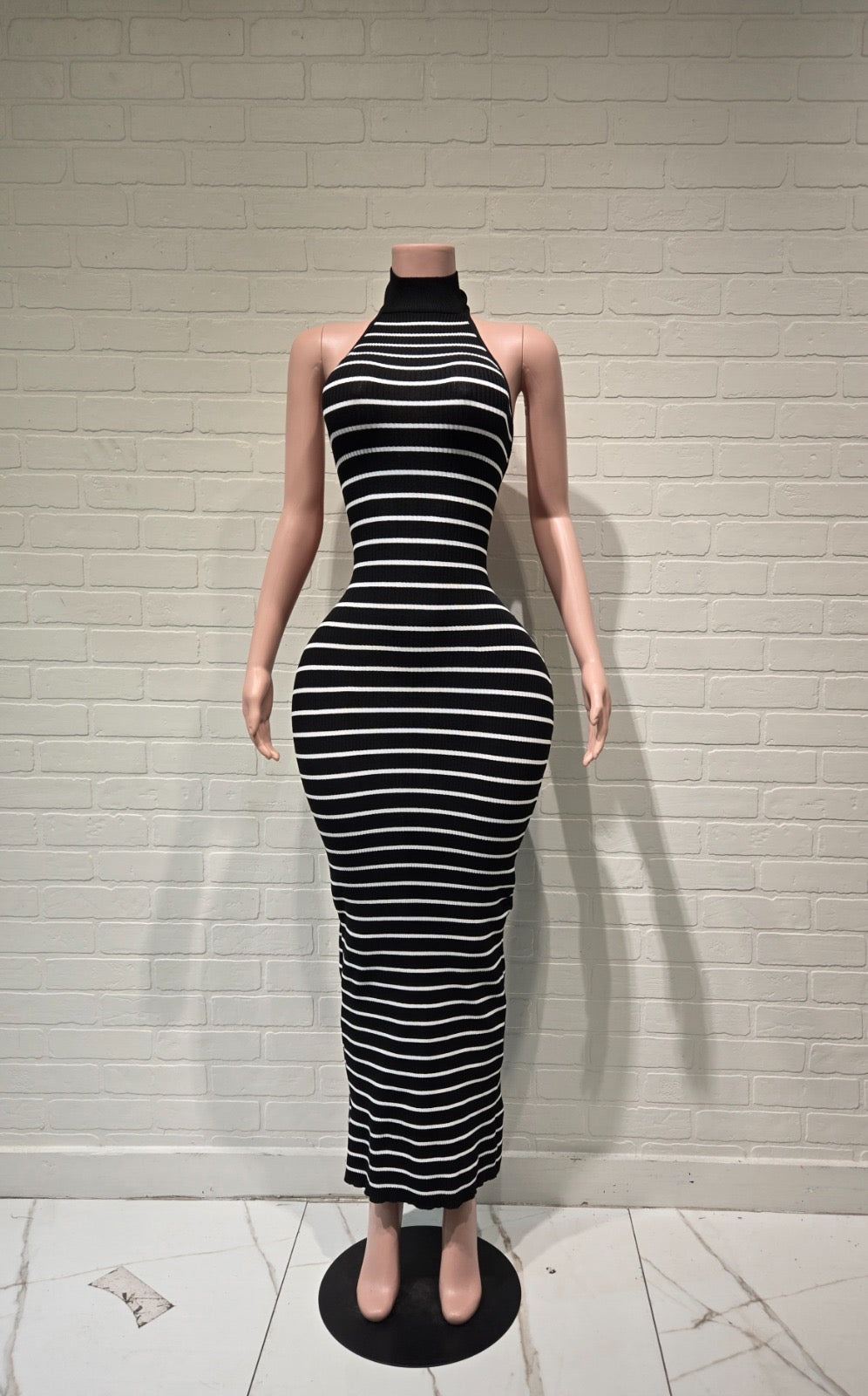 Marrissa stripe knitted dress