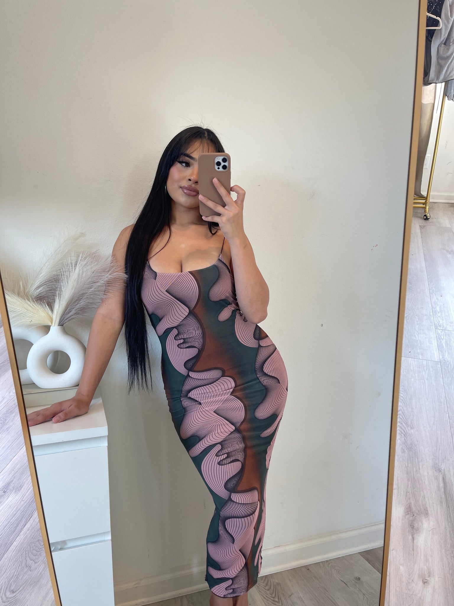 Denisse dress (pink/olive)