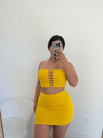 Strapless skirt set (yellow) 6504