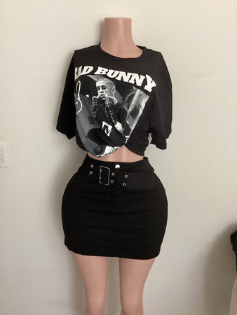 Black skirt with belt 27924