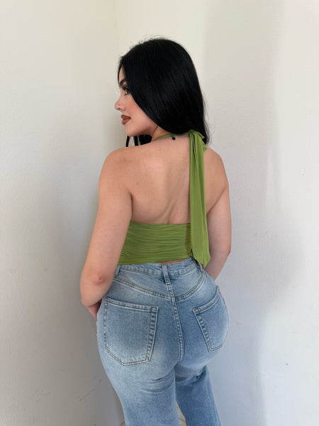 Sofia halter top (green)17713