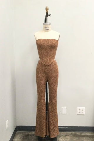 Bella straples two piece set (mocha) 9398