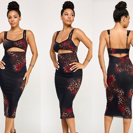 Neomi cheetah dress (black) 3218